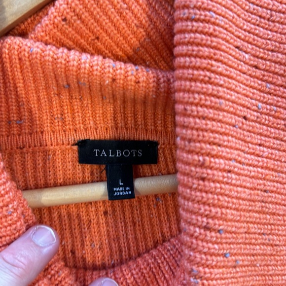 Talbots Orange Turtleneck- Size Large - Picture 2 of 3